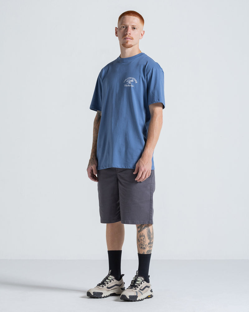 Camiseta Regular Volcom Cross Cut Azul Escuro