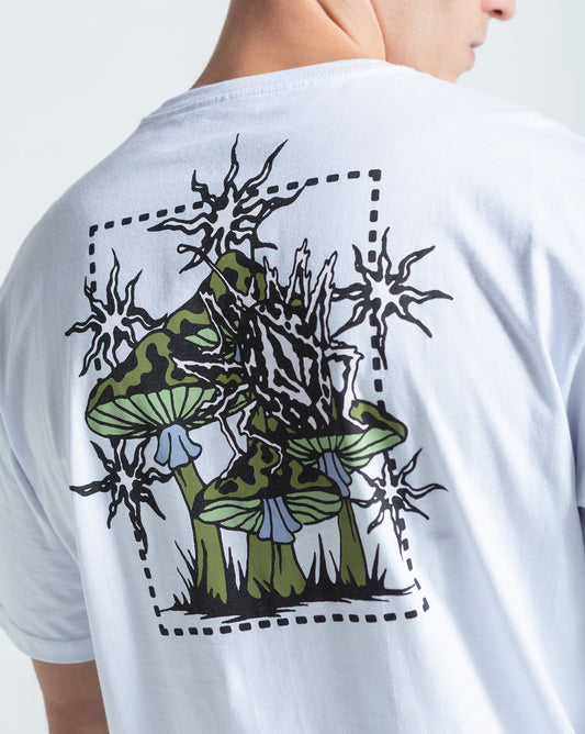 Camiseta Regular Volcom Round About Branca