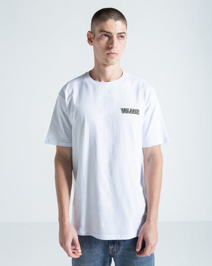 Camiseta Regular Volcom Round About Branca