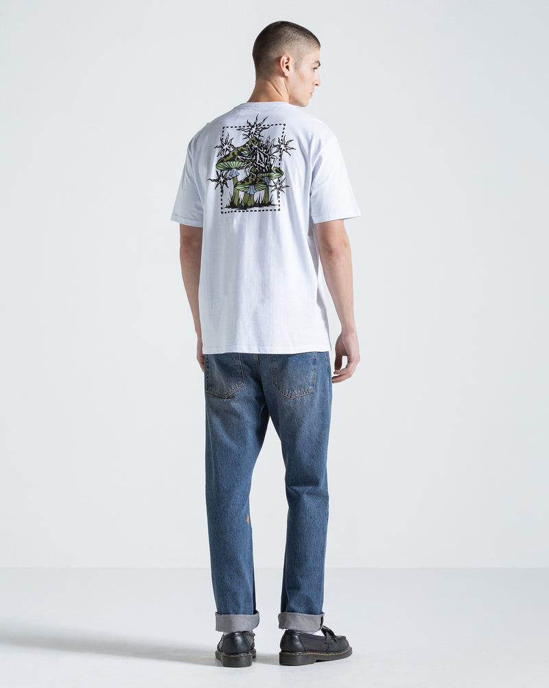 Camiseta Regular Volcom Round About Branca