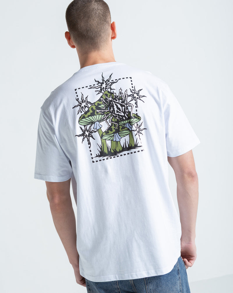 Camiseta Regular Volcom Round About Branca