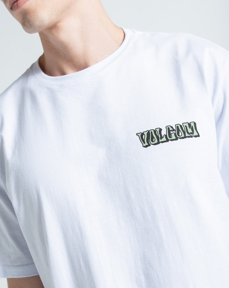 Camiseta Regular Volcom Round About Branca
