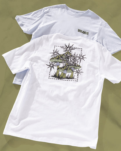 Camiseta Regular Volcom Round About Branca