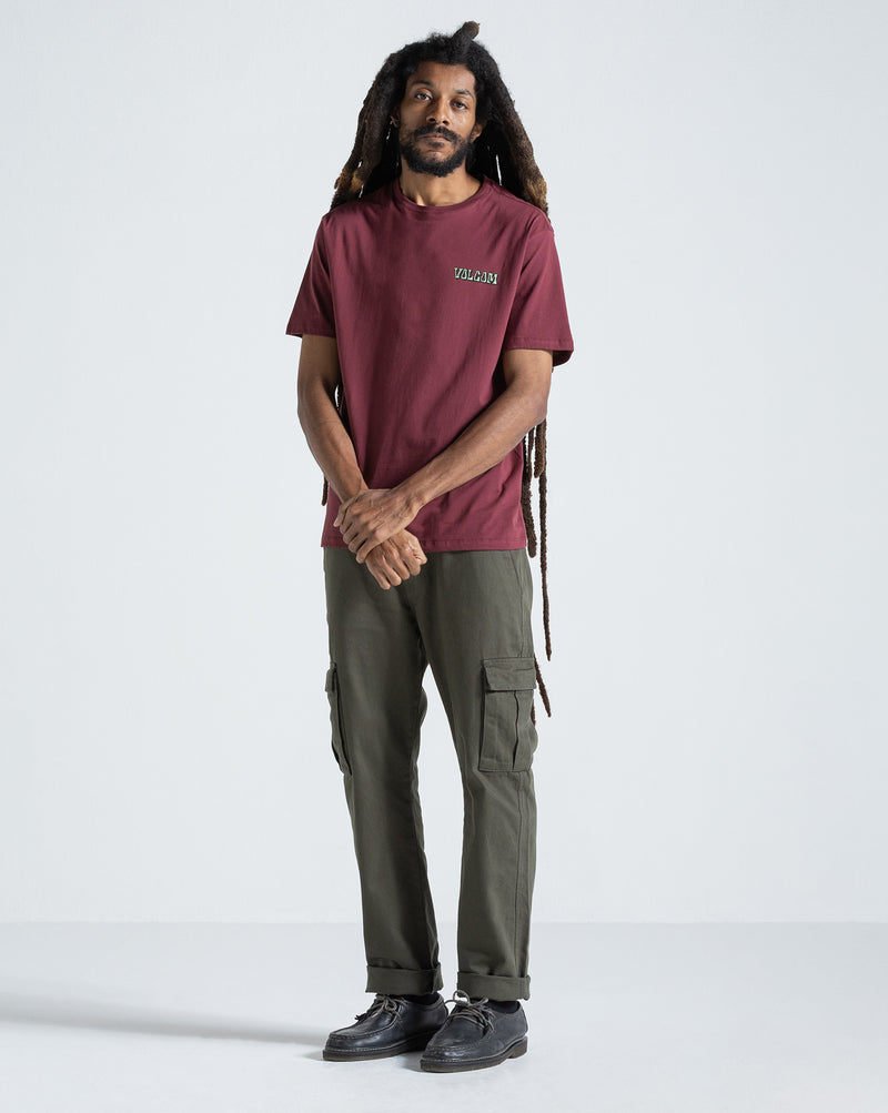Camiseta Regular Volcom Round About Bordô