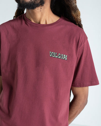 Camiseta Regular Volcom Round About Bordô