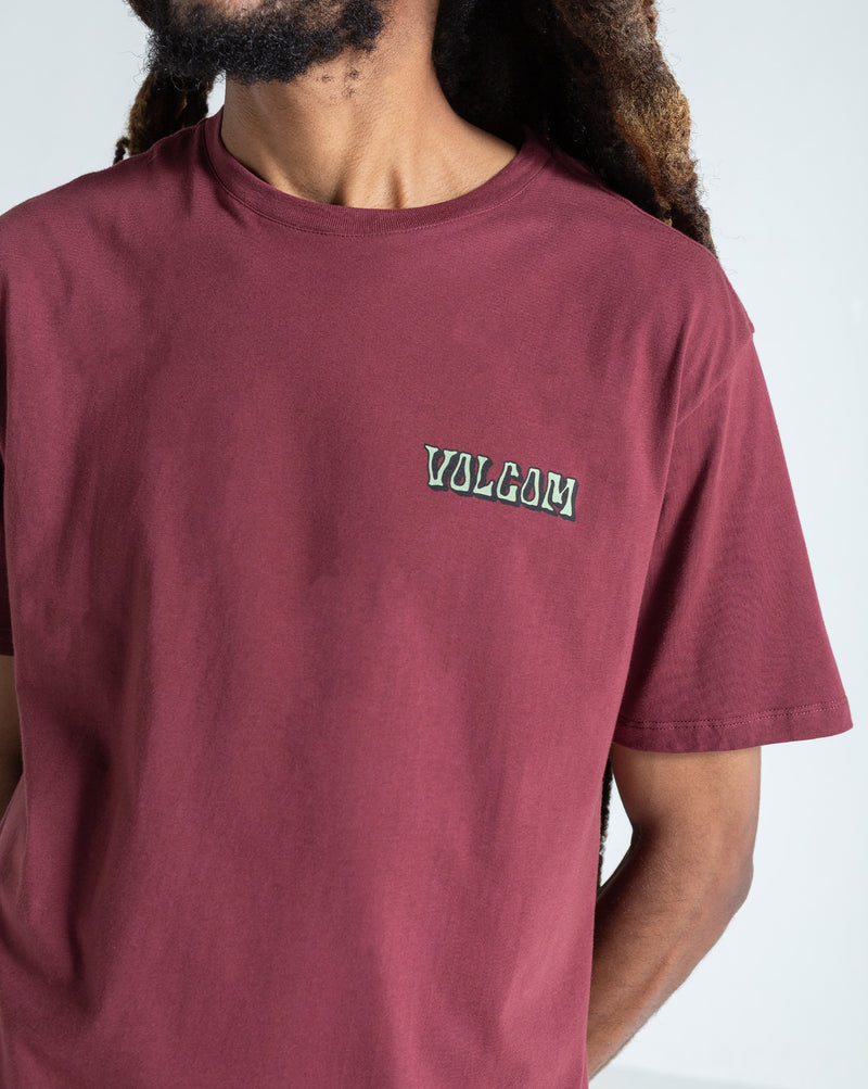 Camiseta Regular Volcom Round About Bordô