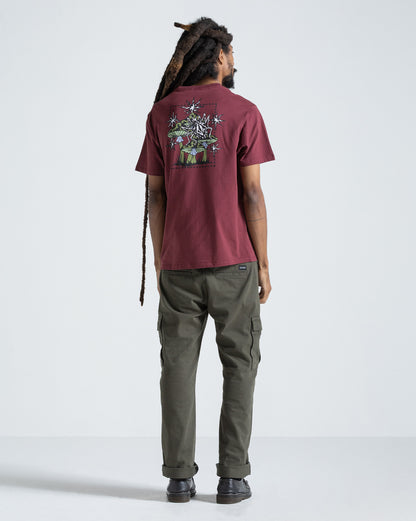 Camiseta Regular Volcom Round About Bordô