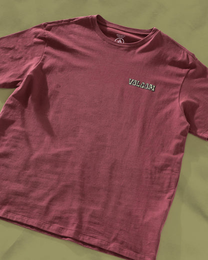 Camiseta Regular Volcom Round About Bordô