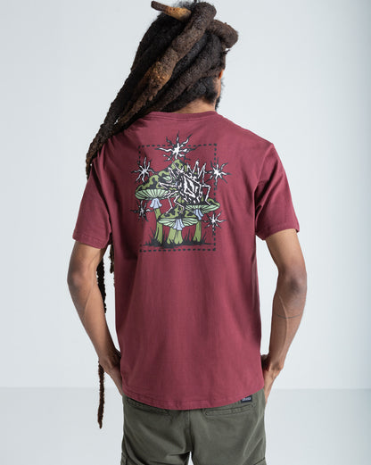 Camiseta Regular Volcom Round About Bordô