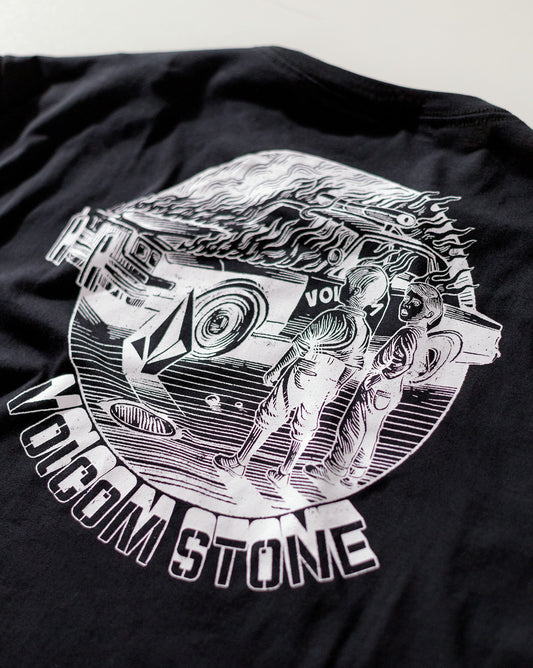 Camiseta Regular Volcom Firecar Preta