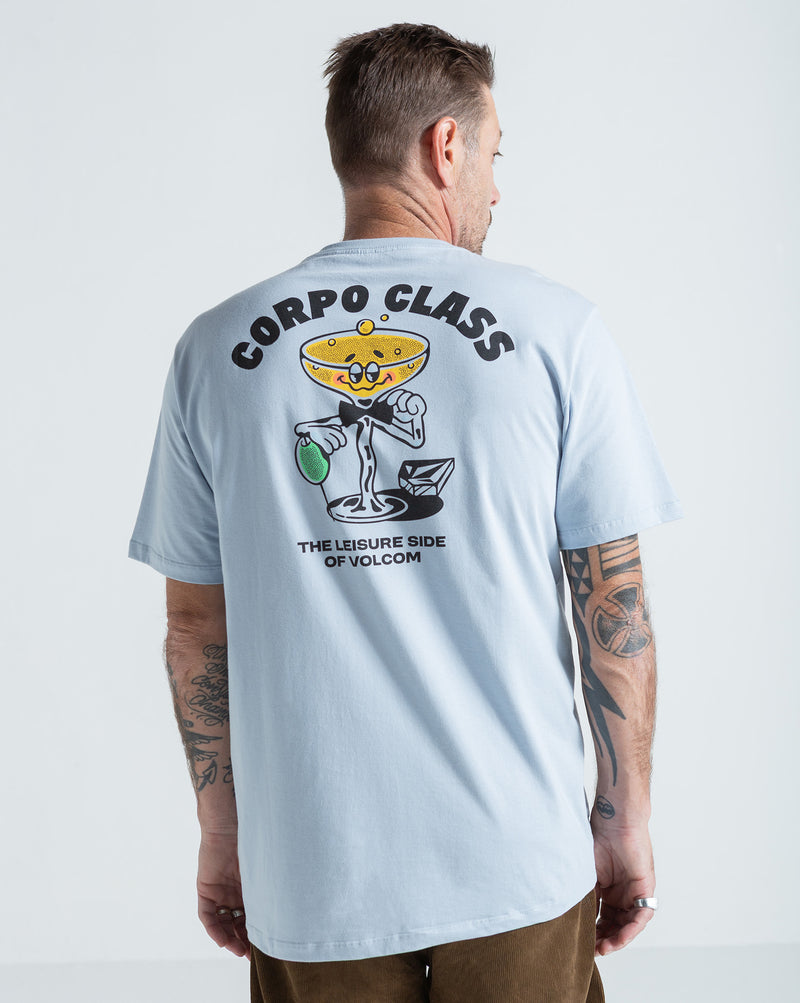 Camiseta Regular Volcom Corpo Class Azul Claro