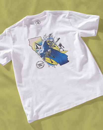 Camiseta Regular Volcom Cali Ripper Branca