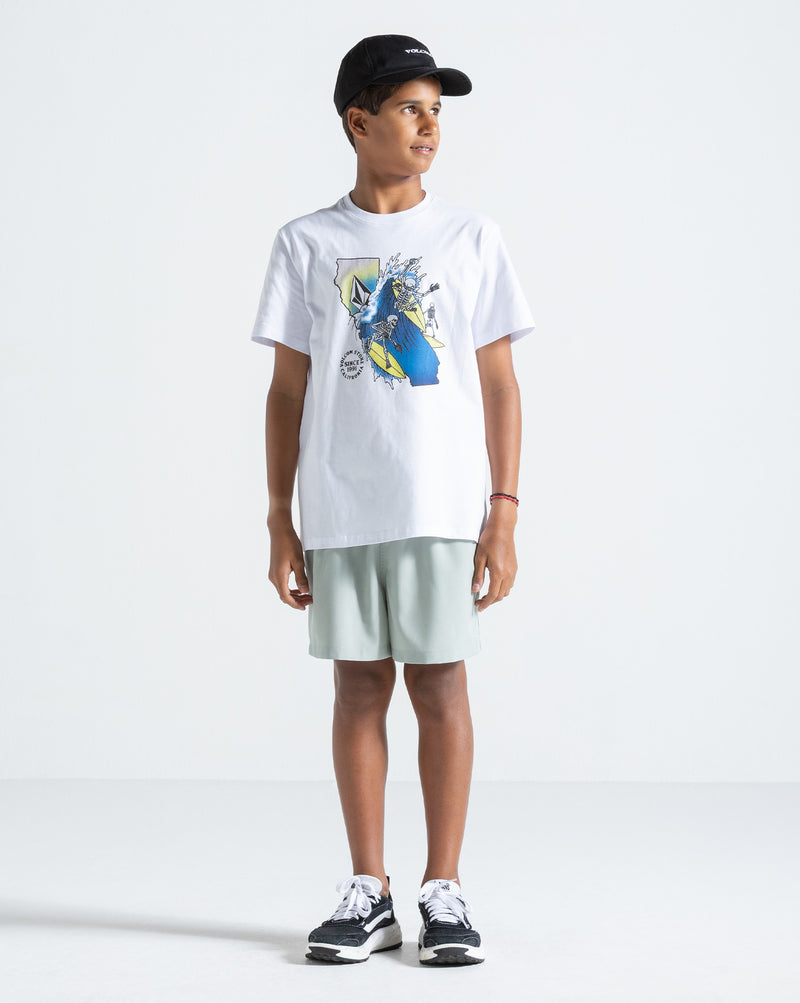 Camiseta Regular Volcom Cali Ripper Branca