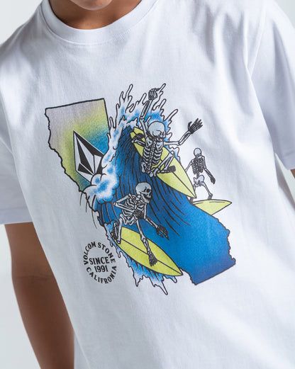 Camiseta Regular Volcom Cali Ripper Branca