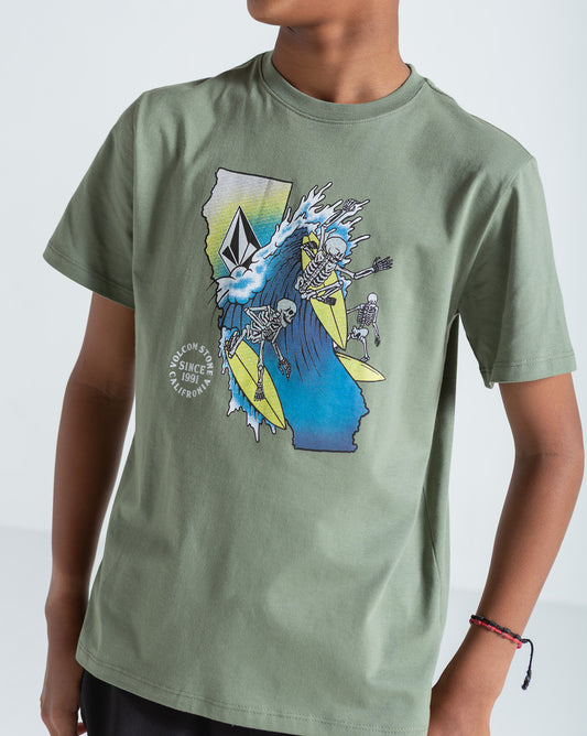 Camiseta Regular Volcom Cali Ripper Verde Claro