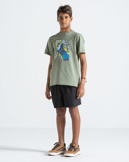Camiseta Regular Volcom Cali Ripper Verde Claro