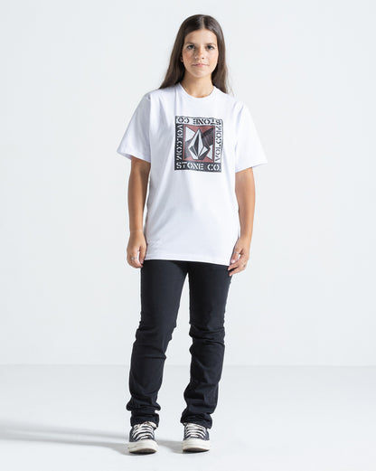 Camiseta Regular Volcom Angle Iron Classics Branca