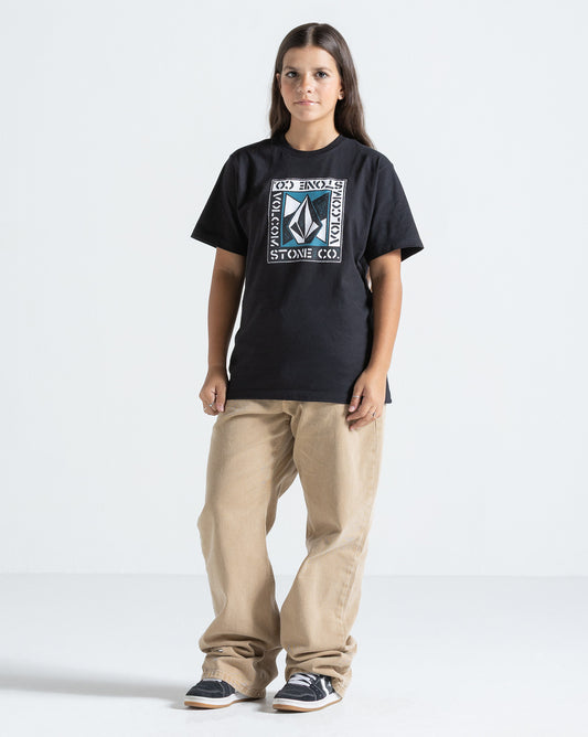 Camiseta Regular Volcom Angle Iron Classics Preta