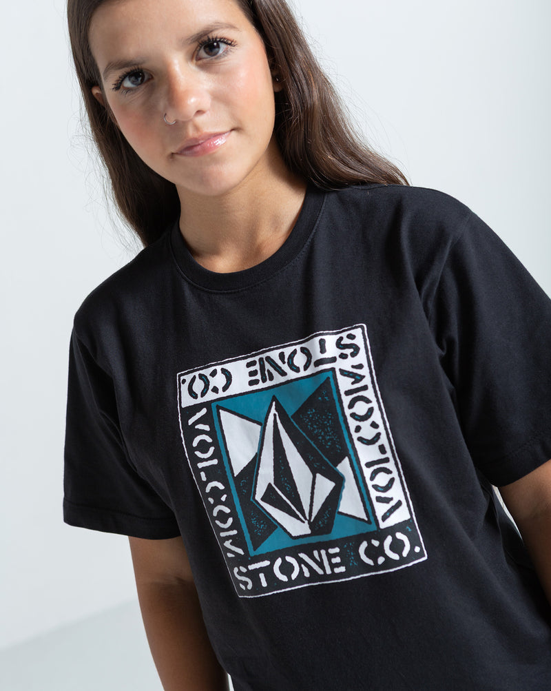 Camiseta Regular Volcom Angle Iron Classics Preta