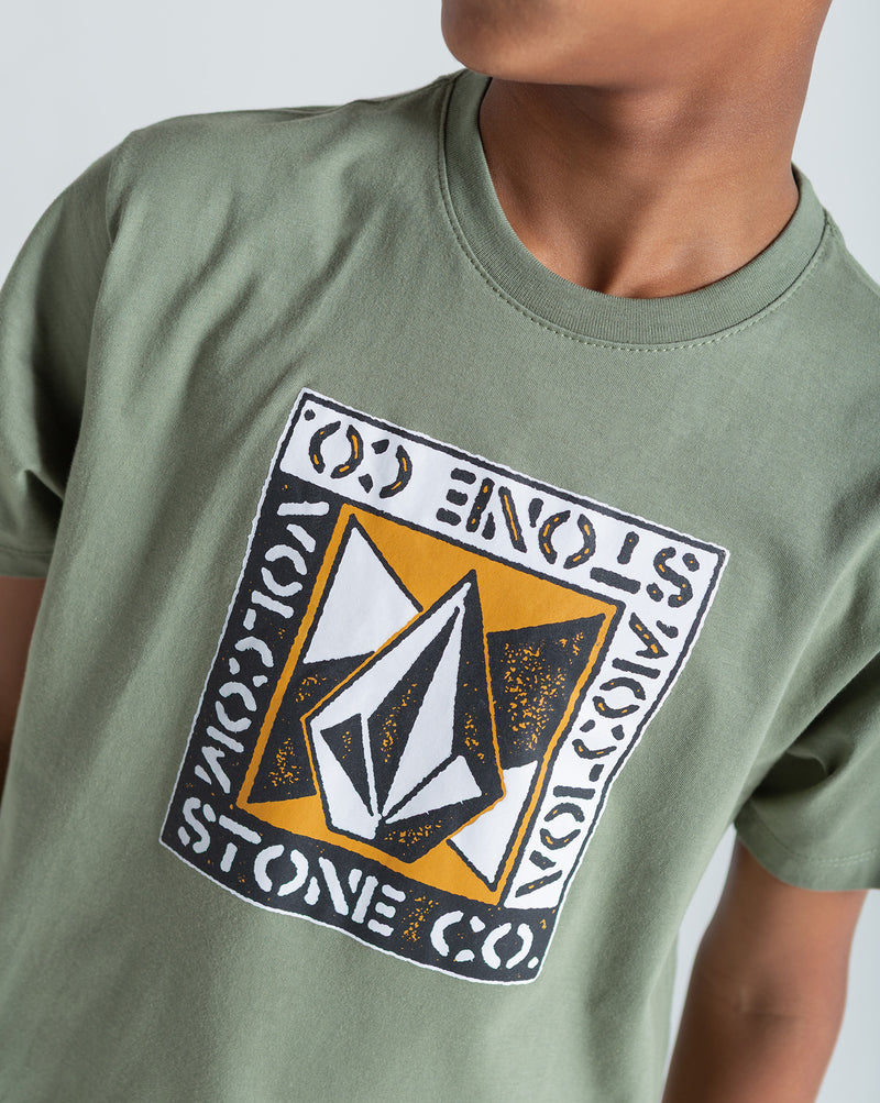 Camiseta Regular Volcom Angle Iron Classics Verde Claro