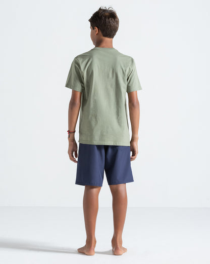 Camiseta Regular Volcom Angle Iron Classics Verde Claro