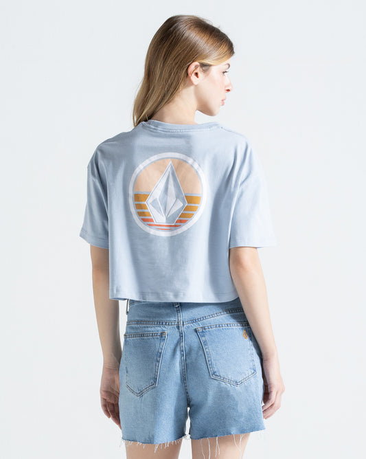 Camiseta Regular Volcom Stone Line Azul Claro