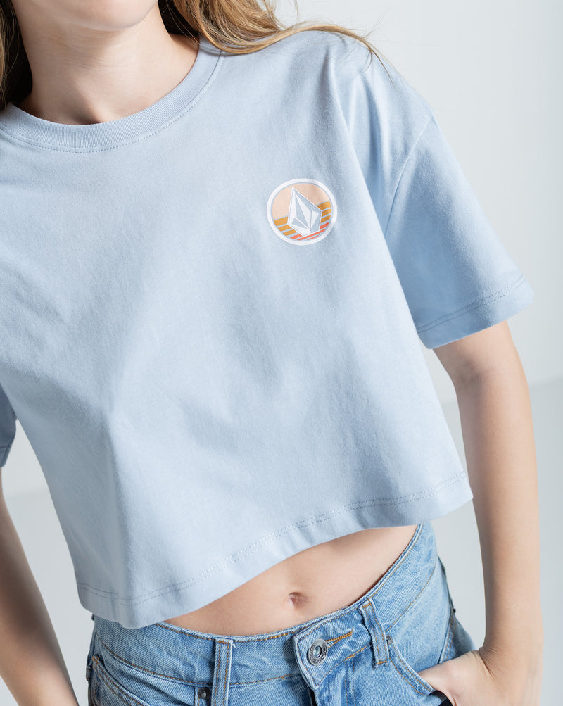 Camiseta Regular Volcom Stone Line Azul Claro