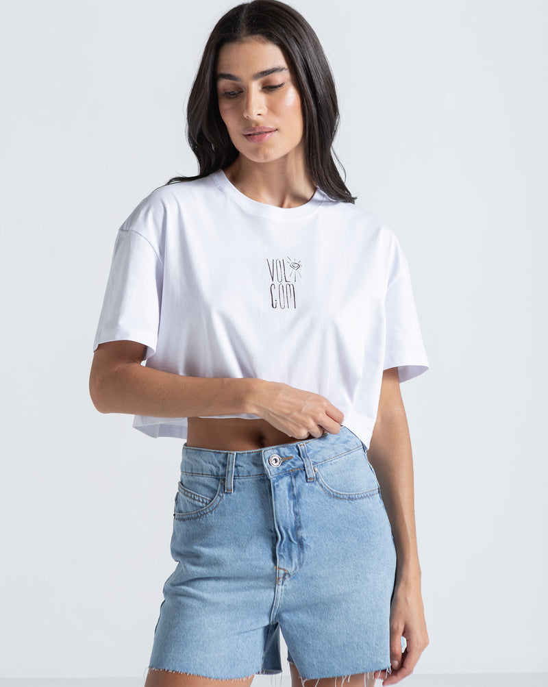 Camiseta Regular Volcom Sunny Diamond Branca