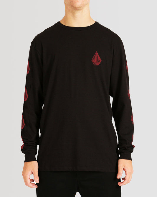 Camiseta Volcom Regular Manga Longa Deadly Stone Preta