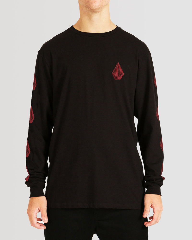 Camiseta Volcom Regular Manga Longa Deadly Stone Preta