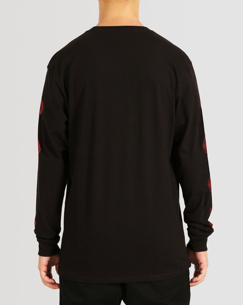 Camiseta Volcom Regular Manga Longa Deadly Stone Preta