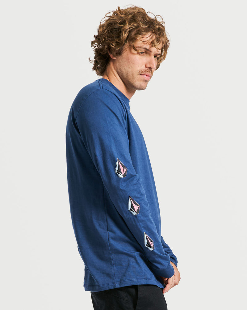 Camiseta Volcom Manga Longa Iconic Azul