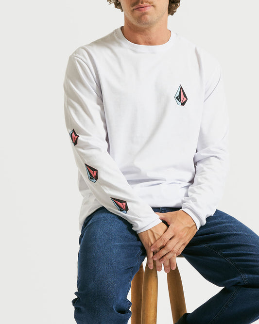 Camiseta Volcom Manga Longa Iconic Branca