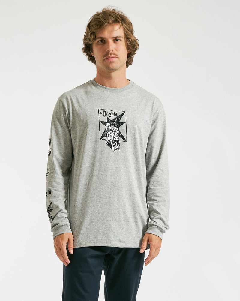 Camiseta Volcom Manga Longa Heritage Cinza