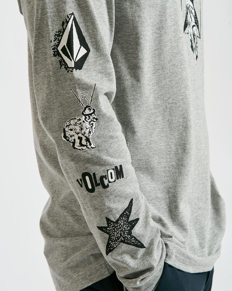 Camiseta Volcom Manga Longa Heritage Cinza