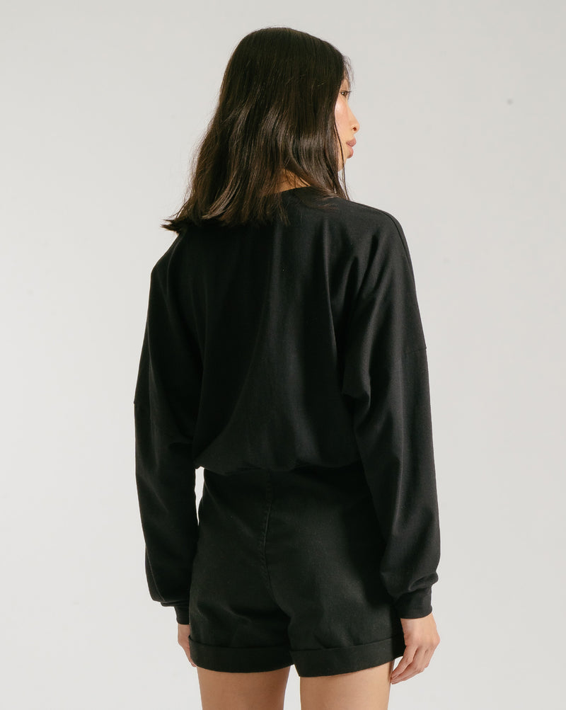 Camiseta Volcom Manga Longa Pistol Preta