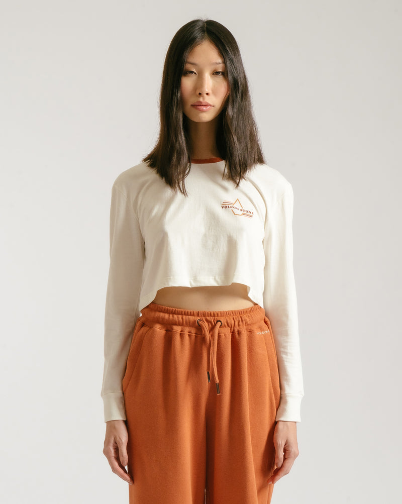 Camiseta Volcom Manga Longa Thermality Off White