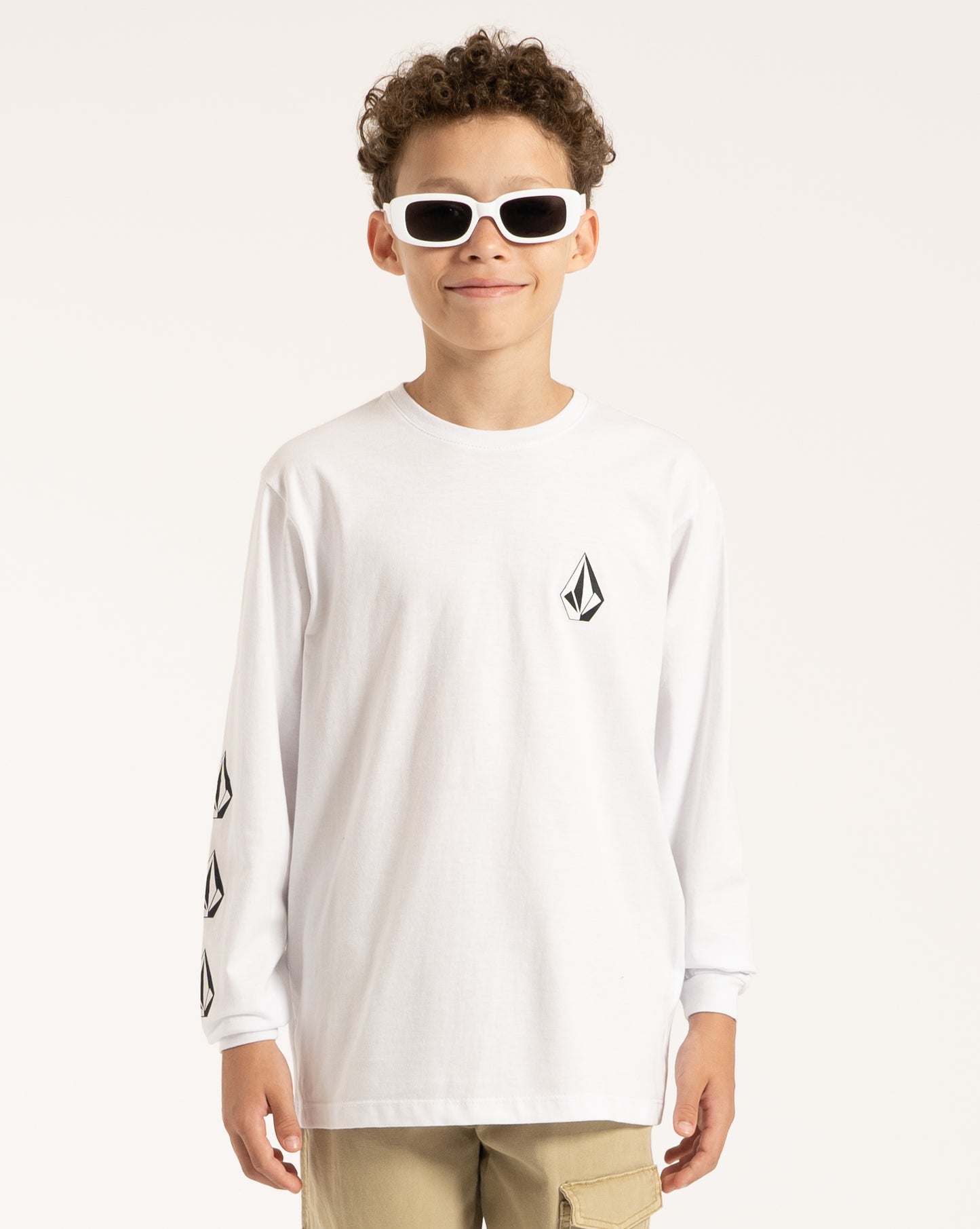 Camiseta Volcom Iconic Juvenil Branca