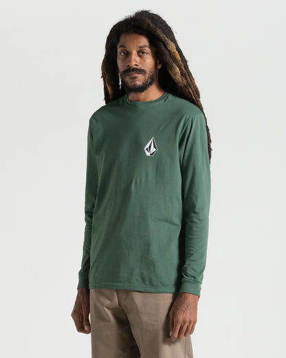 Camiseta Volcom Manga Longa Iconic Verde