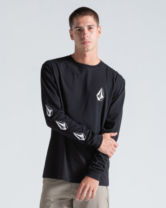 Camiseta Manga Longa Volcom Iconic Preta