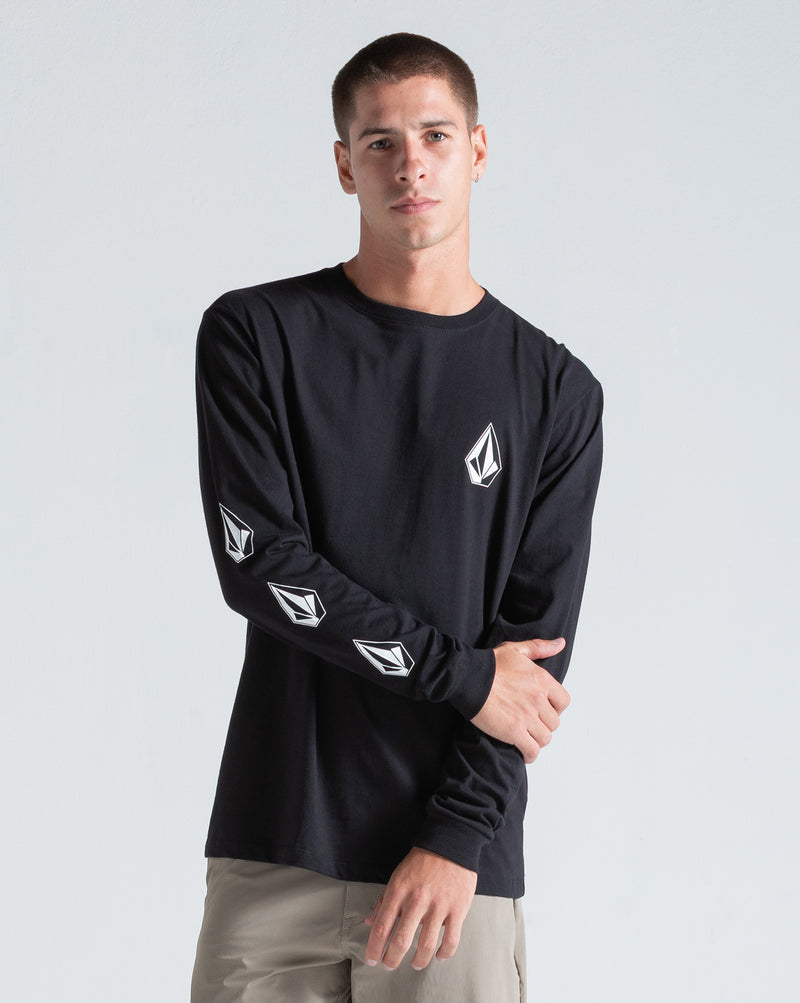 Camiseta Manga Longa Volcom Iconic Preta