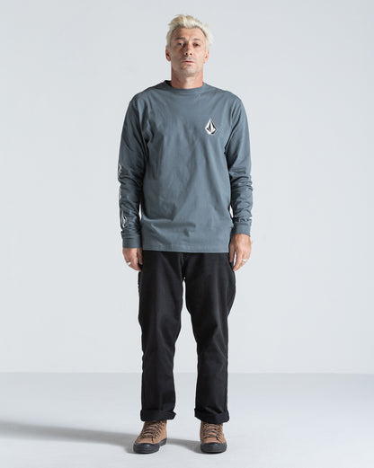 Camiseta Manga Longa Volcom Iconic Cinza Chumbo