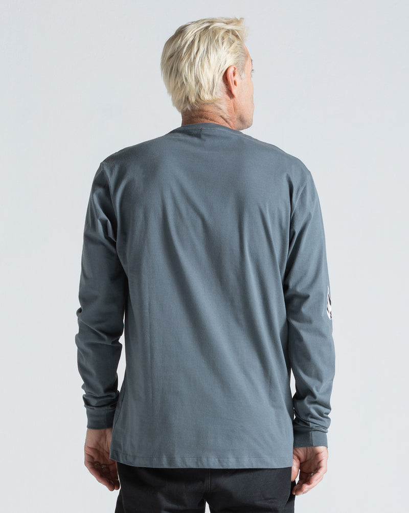 Camiseta Manga Longa Volcom Iconic Cinza Chumbo