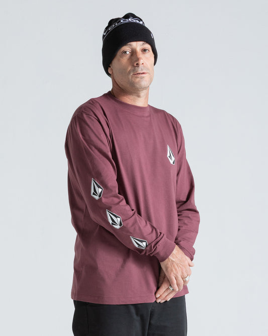 Camiseta Manga Longa Volcom Iconic Bordô