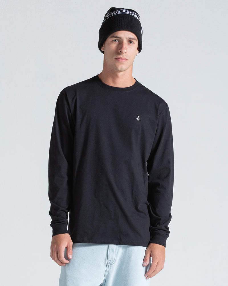 Camiseta Manga Longa Volcom Stone Blanks Preta