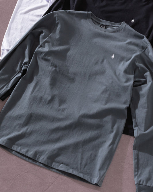 Camiseta Manga Longa Volcom Stone Blanks Cinza Chumbo