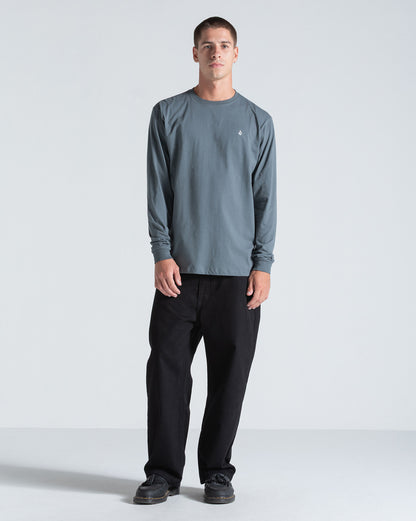 Camiseta Manga Longa Volcom Stone Blanks Cinza Chumbo