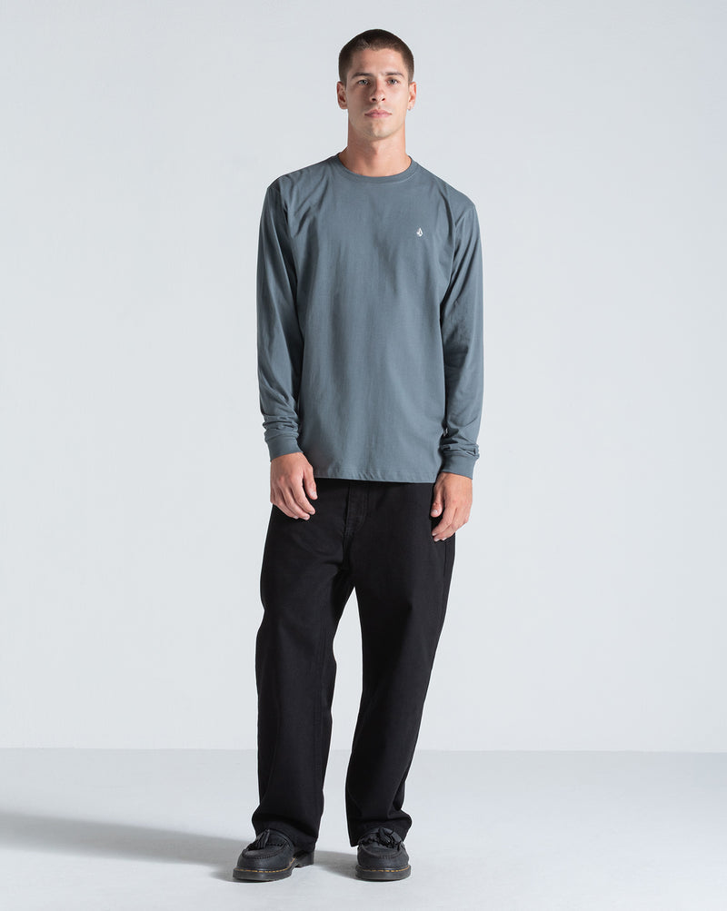 Camiseta Manga Longa Volcom Stone Blanks Cinza Chumbo