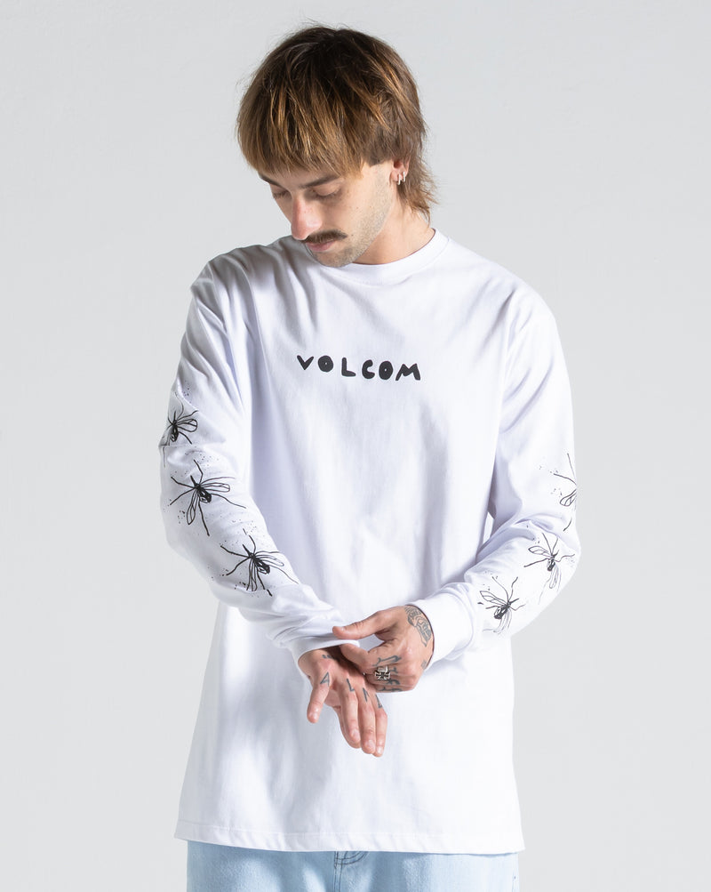 Camiseta Manga Longa Volcom FA x Alucinandinho Moskito Branca