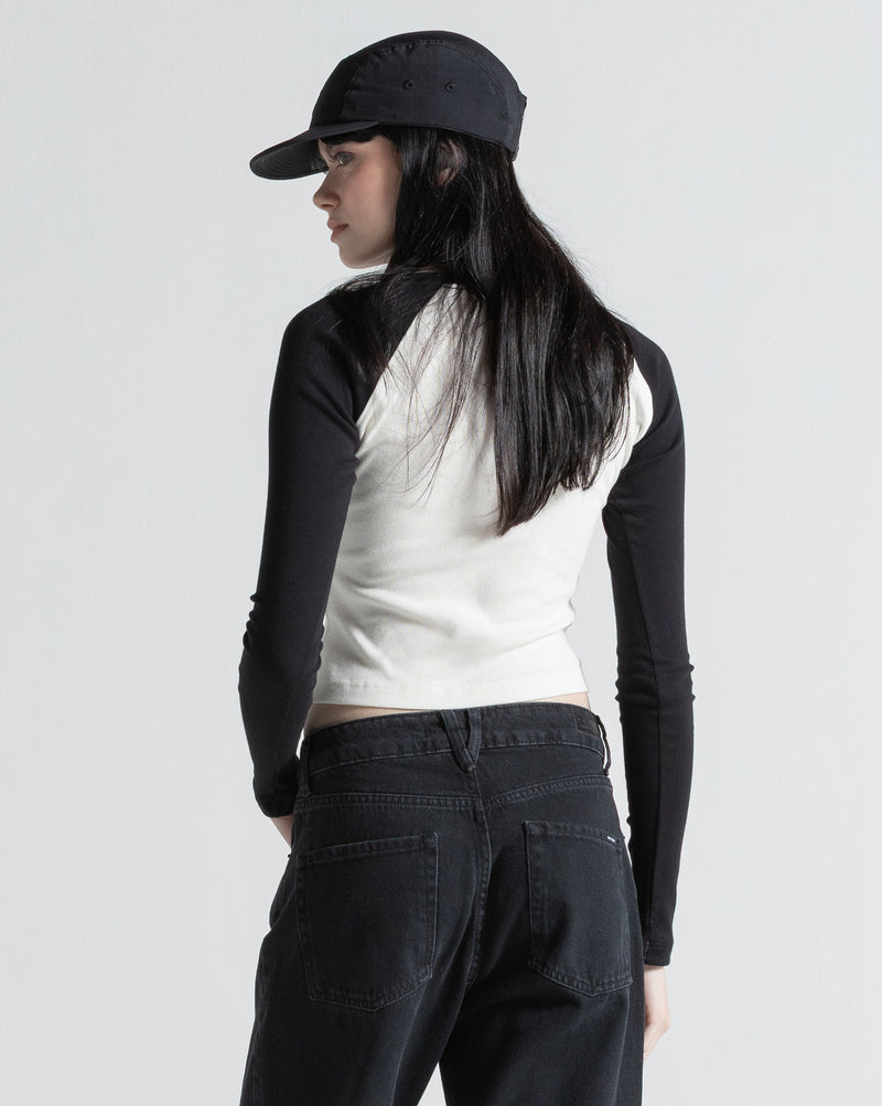 Camiseta Regular Manga Longa Volcom Giving In Raglan Off White